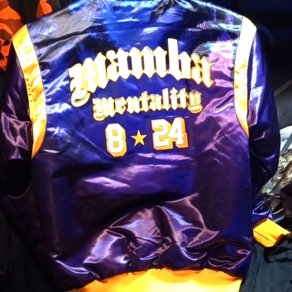 HGC Purple And Gold Varsity Satin Jacket Men's Sze S. Mamba Mentality, NWT